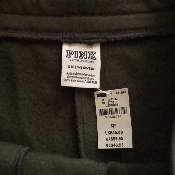 NWT VS PINK Olive Green Leopard Stripe Classic Jogger - Picture 7 of 7